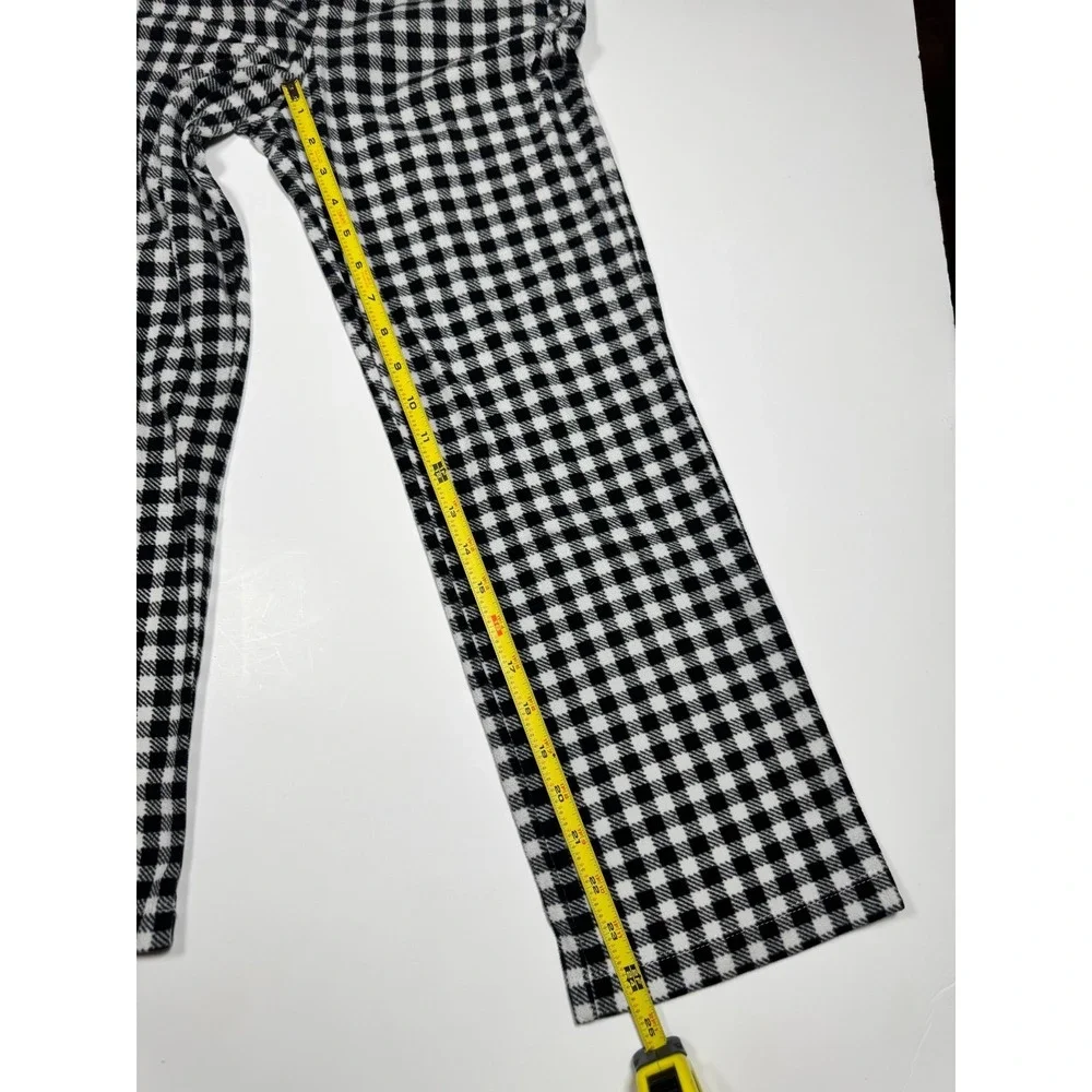 Old Navy Girls Large 10-12 Gingham‎ Fleece Pajama Pants Black Check Sleepwear
